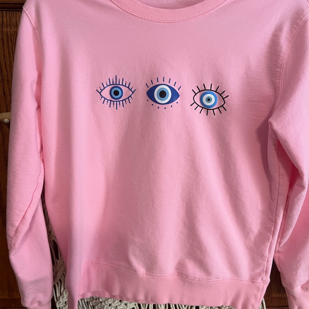 Pink Sweatshirt with Eye Design